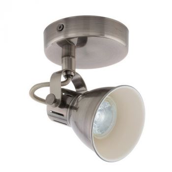 Eurolux S446 Seras LED Spotlight 1L GU10 Nickel-Antique/Cream Antique Nickel, Cream