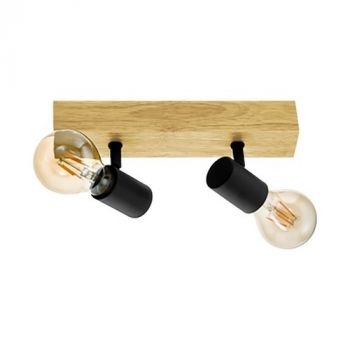 Eurolux S451 Townshend 3 Spot 2L E27 60W Oak/Black