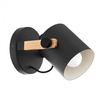 Eurolux S459 Hornwood Spot 1L E27 28W Wood Black