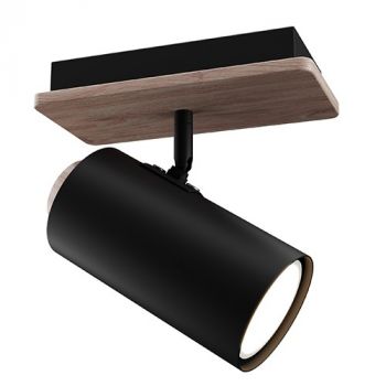 Eurolux S534B Sol Spot Light 1 Light Black/Wood GU10 1x5w