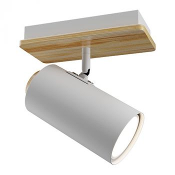 Eurolux S534W Sol Spot Light 1 Light White/Wood GU10 1x5w