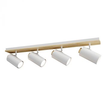 Eurolux S536W Sol Spot Light 4 Light Bar White/Wood GU10 4x5w