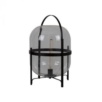 Eurolux T542 Hallstat Table Lamp Black With Clear Glass 390mm Black