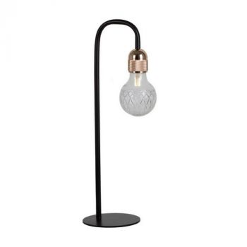 Eurolux T547 Seville Table Lamp Black With Clear Glass Black And Gold