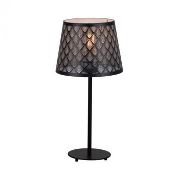 Eurolux T554 Hepburn Table Lamp Metal And Wood Black