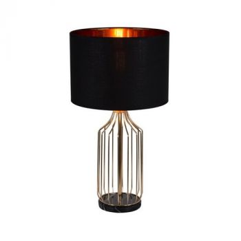 Eurolux T557 Sinatra Table Lamp Metal And Fabric Brass