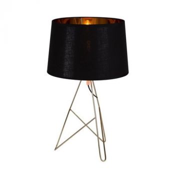 Eurolux T560 Taylor Table Lamp Metal With Fabric Shade Brass
