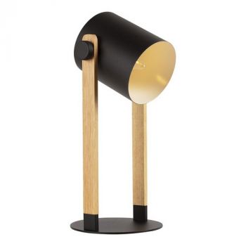 Eurolux T601 Hornwood Table Lamp Black/Oak