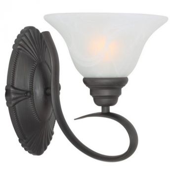 Eurolux W296AG Agrimony Wall Lamp 1Lt E27 Antique Gold Black
