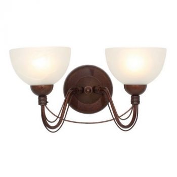 Eurolux WYN-W31R Wall Lamp 2Lt Opal Glass Rust