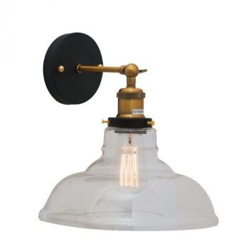 Eurolux W456 Farmhouse Wall Light 280mm Excl 1x60w E27 Antique Brass/Black
