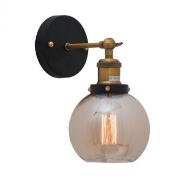Eurolux W458 Elixir Wall Light 150mm Excl 1x60w E27 Antique Brass/Black