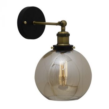 Eurolux W459 Elixir Wall Light 200mm Excl 1x60w E27 Antique Brass/Black