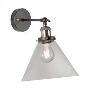Eurolux W463 Funnello Wall Light 230mm Excl 1x60w E27 Antique Brass/Black