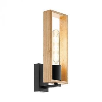 Eurolux W582 Littleton Wall 1L 60W E27 Black and Wood Black and Brown
