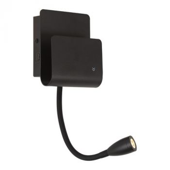 Eurolux W603B, W603W Wall Light 3000K with USB (Multiple Colours/Finishes)