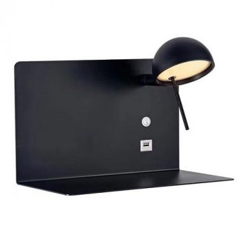 Eurolux W613B, W613W 180mm Wall Light with USB (Multiple Colours/Finishes)