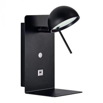 Eurolux W614B, W614W 120mm LED Wall Light with USB (Multiple Colours/Finishes)