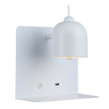 Eurolux W615W White 220mm Metal Wall Light with USB White