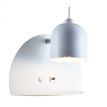 Eurolux W616W, W616GD, W616B 260mm Metal Wall Light with USB (Multiple Colours/Finishes)