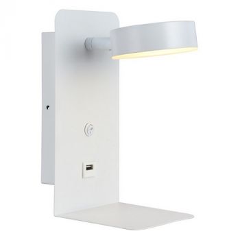 Eurolux W621W, W621B 140mm USB LED Wall Light with USB (Multiple Colours/Finishes)
