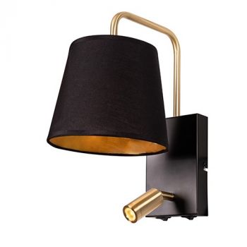 Eurolux W662 Duo Wall Light 2.5W + 1Xe14 40W Matt Black/Satin Brass