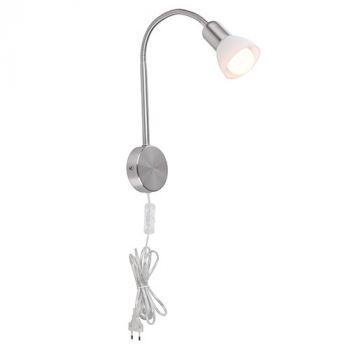 Eurolux W665 Wall Light Satin Chrome Frosted Glass