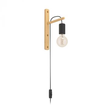 Eurolux W671 Pockley Wall Light Wood/Black E27 LED