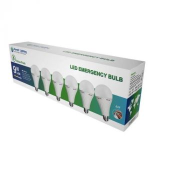 Forest Lighting LED Emergency Bulb 9W E27 3Hrs’ Emergency Daylight 6 pack
