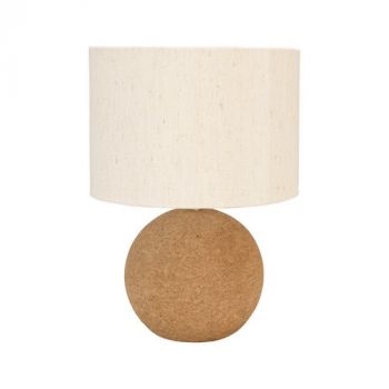 Hertex Haus ILU00828 Reimagined medium Table Lamp with fabric shade and spherical base in Bark