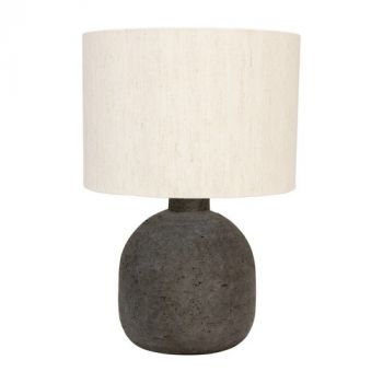 Hertex Haus ILU00830 Dark Horse Large Table Lamp with Earthy Terracotta base and fabric shade in Volcanic