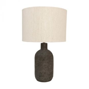 Hertex Haus ILU00831 Dark Horse Medium Table Lamp with Earthy Terracotta base and fabric shade in Volcanic