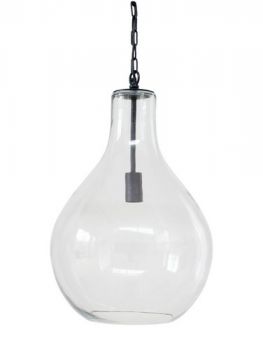 Hertex Haus ILU00781 Bell Large Glass Pendant in Black Sparrow