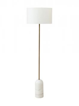 Hertex Haus ILU00802, ILU00803 Verona Marble Floor Lamp with Fabric Shade (Multiple Colours/Finishes)