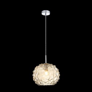 K Light WYN-A-KLCH-901-S/CG Iceberg Small Glass Pendant Chrome Cognac Glass