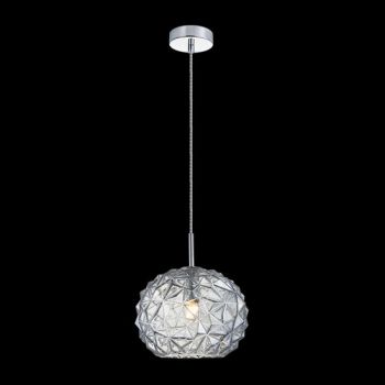 K Light WYN-A-KLCH-901-S/WB Iceberg Small Glass Pendant Chrome Water Blue Glass