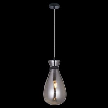 K Light WYN-KLCH-912/SM Pouch Glass Pendant Black with Smoke Glass