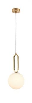 K Light A-KLCH-913-20 Croquet Antique Brass 20cm Glass Pendant Antique Brass with Opal White Glass