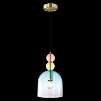 K Light A-KLCH-9281-1A 230v 40W E14 Rainbow Blue Shadow Glass Pendant
