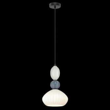 K Light A-KLCH-9570-1A 230V 40W E14 Ceramic Opal/Grey Pendant A1 Off-White & Blue-Grey Ceramic & Opal White Glass Shade