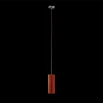 K Light A-KLCH6113S/AB Acrylic Amber Slim Cylinder Pendant Chrome with Amber Acrylic Shade