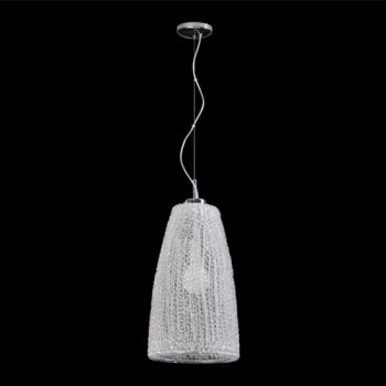 K Light A-KLCH6159-L Large Acrylic Bell Pendant Chrome with Clear Acrylic Shade