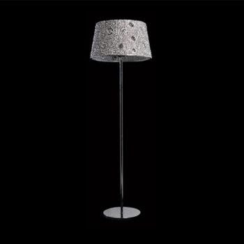K Light A-KLF6149/50 Acrylic Floor Lamp with Foot Switch Chrome with K5 Crystals Embedded Chrome Acrylic Shade