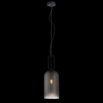 K Light WYN-KLCH-9183/SM 230v 60W Cypress Pendant Smoke Glass and Matt Black