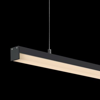 K Light AP-2119/B-PEN/B-CW, AP-2119/B-PEN/B-WW Complete 1m Aluminium Pendant 16W LED with Short Polycarbonate Cover Black (Multiple Colours/Finishes)