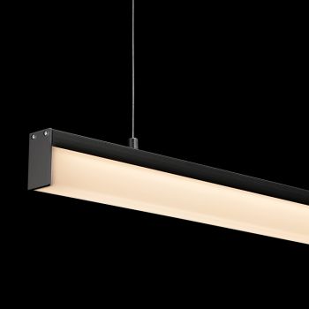 K Light AP-2119/C-PEN/B-CW, AP-2119/C-PEN/B-WW Complete 1m Aluminium Pendant 16W LED with Short Polycarbonate Cover Black (Multiple Colours/Finishes)