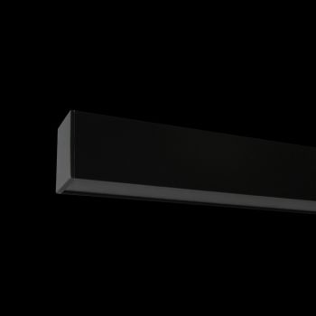 K Light AP-500/BL+BL-SF-WW-1, AP-500/BL+BL-SF-WW-2, AP-500/BL+BL-SF-WW-3 Complete U-Channel Surface Mounted Fitting with Black Cover Warm White (100cm) (Multiple Sizes)