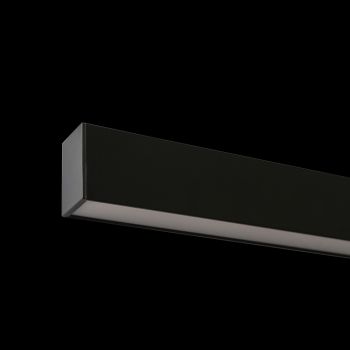 K Light AP-500/BL+FR-SF-WW-1, AP-500/BL+FR-SF-WW-2, AP-500/BL+FR-SF-WW-3 Complete U-Channel Surface Mounted Fitting with Black Cover Warm White (100cm) (Multiple Sizes)