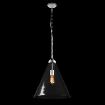 K Light B-KLCH-2196-1L Clear Glass Cone Pendant Large
