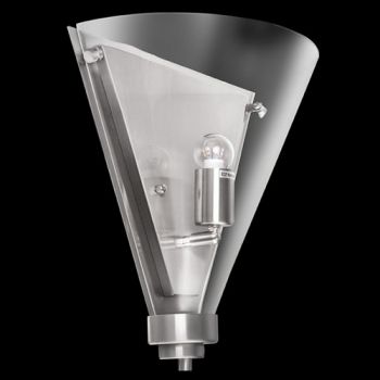 K Light B-KLW-2196/ST Cone Wall Light Satin with Clear Glass